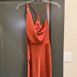 Gianni bini Elegant Rust burnt Orange Women's Dress